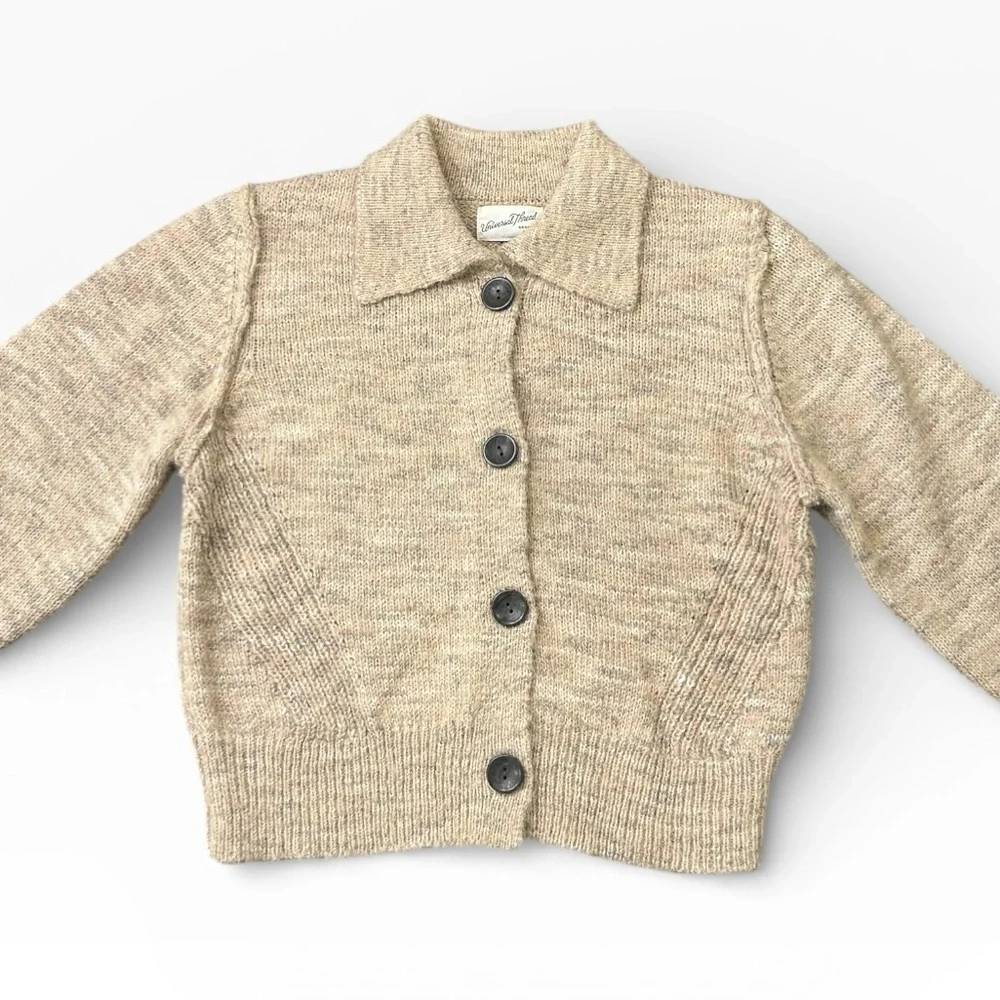 Universal Thread Cropped Knit Button Front Cardigan Sweater Beige Size XS - Picture 8 of 12